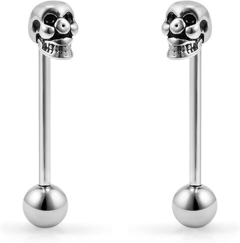 Ruifan 2pcs Vintage Straight Barbell Nipple Tongue Ring Piercing 14G in Saudi Arabia