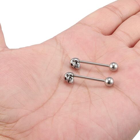 Ruifan 2pcs Vintage Straight Barbell Nipple Tongue Ring Piercing 14G in Saudi Arabia