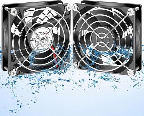 120mm x 25mm 12V DC IP67 Rated Waterproof and Dustproof Fan High Performance 2 Pin for DIY Moisture Exhaust Cooling Projects 2pcs in Kuwait
