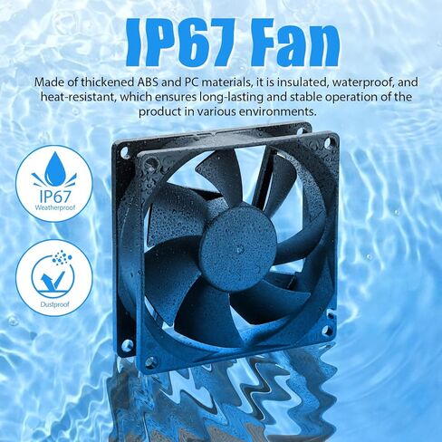 120mm x 25mm 12V DC IP67 Rated Waterproof and Dustproof Fan High Performance 2 Pin for DIY Moisture Exhaust Cooling Projects 2pcs in Kuwait
