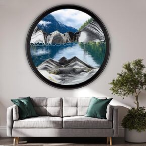 KOKBNR 11.4'' Moving Sand Art Pictures for Wall Decor Sand Arts and Crafts Liquid Motion Glass Art 3D Landscape Hourglass 360° Rotate Colored Sand Timer Sensory Relaxing for Living Room Office Decor
