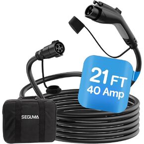 EV Charger Extension Cable, 21ft J1772 Extension Cable Compatible with All 110V-240V SAE J1772 EV Chargers, Suitable for J1772 EVs/PHEVs,Level 1/ Level 2 IP66 EV Extension Cord with Carrying Bag