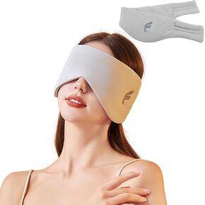 Sleep Mask Soft Pressure Free Double-Sided Eye Cover for Nap Sleeping Travel for Women Men Oversized Blindfold Light Blocking Eye Mask for Sleeping with Adjustable Band (Green)