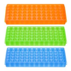 PATIKIL 60 Wells Tube Rack, 1 Set Vial Rack Double Panel Centrifuge Tube Holder for Microcentrifuge Tubes 0.2/0.5/1.5/2ml, Blue, Orange, Green