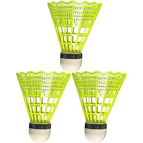 3pc Yellow Training Badminton Balls - Badminton Feather Shuttlecocks Good Flight Recreational Shuttles Badminton Accessories for Outdoors, Studios, Gymnasiums Badminton