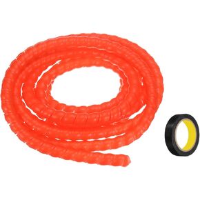 MECCANIXITY Spiral Cable Wrap 9.8ft 12mm Cable Management Sleeve PP Insulation Cord Organizer for Computer Wire Power Cable Gas Pipe Red with Tape