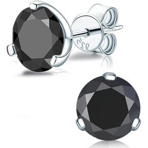 Moissanite Stud Earrings for Men Women 18K White Gold Plated 925 Sterling Silver Earrings Men VVS Gemstones Hypoallergenic for Wedding Party Gift Jewelry 0.5ct/1.0ct