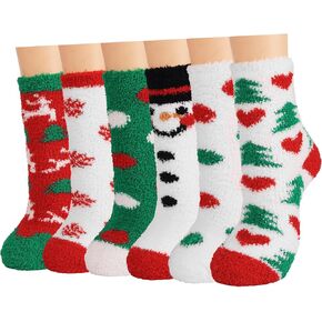Womens Fuzzy Socks Cozy Fluffy Cute Animal Cat Dog Socks for Women Winter Warm Slipper Socks for Christmas Gifts in Kuwait