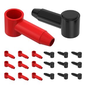 RVBOATPAT 10Pack Battery Terminal Cover for 1/4",5/16",3/8" Battery Post, Silicone Stud Terminal Cover Protector Boot fit 4 to 2/0 AWG Gauge Cable for Car Truck RV Solar