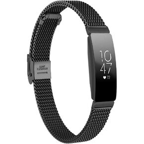 FitTurn Slim Band Compatible with Fitbit Inspire 2/ Inspire HR/Inspire/Ace 2/ACE 3 Mesh Stainless Steel Adjustable Watchband Wristbands Bracelet Watch Band for Inspire 2 Girls boy