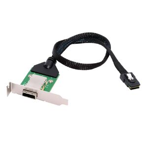 NFHK Internal Mini SAS SFF-8087 Male to External SFF-8088 Female Extension Cable PCBA with Low Profile Bracket