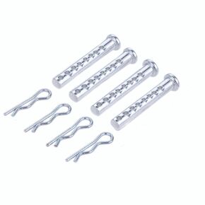 Heavy Duty Adjustable Clevis Pin ,Fastener Tool Size 3/8 x 2inch Zinc Steel 8 Holes W/ Matching R- Clip (4)