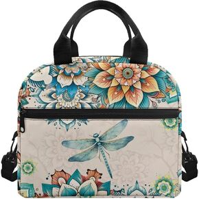 Wolf Lunch Box Kids 8-10/10-12 Black Lunch Bag for Girls Lunchbag Reusable Lunchbox with Pockets Food Handbags Women Picnic Lunch Box