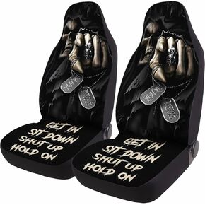 Horror Characters Car Seat Covers for Car Truck Sedan SUV - 2 Packs, Durable Automotive Seat Covers, Breathable Bucket Seat Covers, Protective Interior Accessory