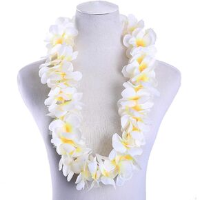 6PCS Hawaiian Luau Party Supplies Tropical Flower Leis Necklaces for Adults Hawaiian Beach Luau Wedding Birthday Graduation Party Favors Decorations (Orange,6)