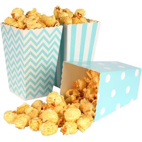 Yuyisto A pack of 36 popcorn boxes suitable for a variety of parties and picnics, including waves, polka dots, stripes three styles. (black) in Kuwait