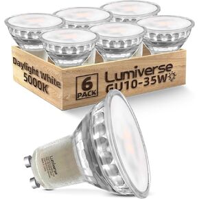 Lumiverse GU10 LED Bulb, Non-dimmable 4W (50W Equivalent) 100 Degree Flood Beam 2700K Soft White, Halogen Replacement for Kitchen, Range Hood, Living Room, Bedroom, 6 Pack