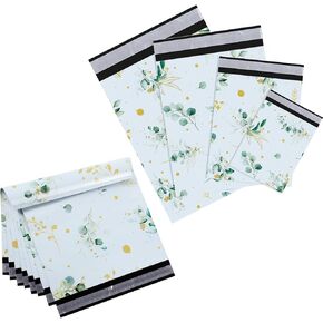 Outus 120 Pieces Poly Mailer Envelope 4 Assorted Sizes Shipping Bags Self Sealing Clasp Envelope Self Adhesive Tear Proof Mailing Envelopes (Multicolored,Eucalyptus)
