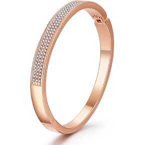 Gold Bracelets for Women 18K Gold Plated Hinge Fashion Chunky Stacks Cuff Bracelets for Teen Girls Jewelry Vintage Arm Cuff Bracelets for Mom Birthday Gifts