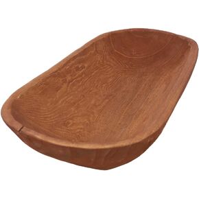 Athaliah Wooden Dough Bowls for Decor, Hand-carved Natural Wooden Bowls Unfinished Farmhouse Wood Decorative Bowl Home Decor Bowls for Dining Room Table Centerpiece Decor Bowl