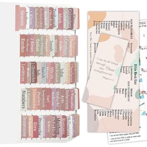 Laminated Bible Tabs for Women/Men/Kids (Large Print, Easy to Read), Catholic Bible Tabs Old and New Testament, 100 PCS Full Set, Waterproof & Durable, with 19 Blank Tabs