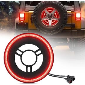 SUPAREE 3-Side Spare Tire Brake Light, 400PCs LED Wheel Light, Plug-N-Play 3rd Third Brake Light Compatible with Jeep Wrangler 2018 2019 2020 Wrangler JL JLU, Bright Red Light