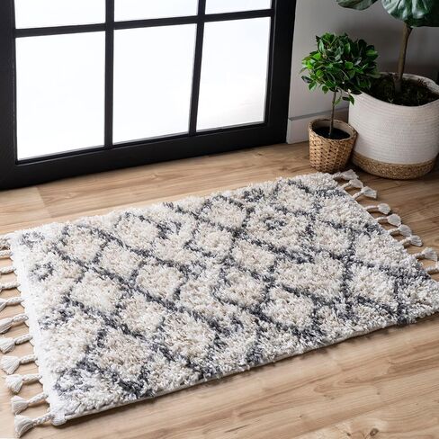 nuLOOM Transitional Kristi Shag Runner Rug, 2' 6" x 6', Ivory in Saudi Arabia