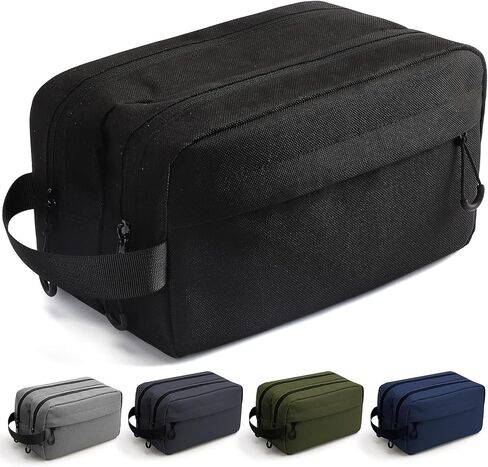 emissary Travel Toiletry Bag for Men, Water Resistant Travel Bathroom Bag Men's Shaving Kit, Dopp Kit for Men, Waterproof Toiletry Bag, Shaving Bag, Hygiene Bag, Mens Toiletry Travel Bag - Black in Kuwait