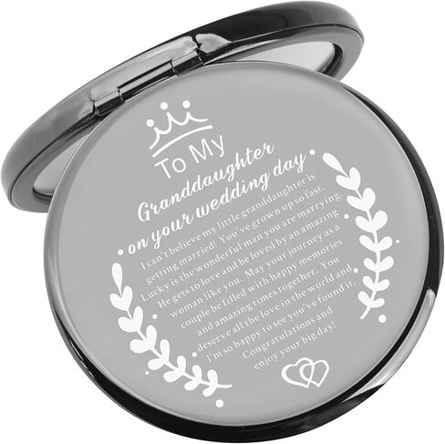 UJIMS to My Granddaughter On Your Wedding Day Gifts from Grandma Grandpa Granddaughter Wedding Day Makeup Mirror (Granddaughter Wedding) in Saudi Arabia