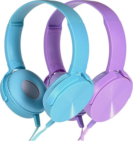 Kids Headphones Bulk 5 Pack for School Classroom K-12, Wholesale Class Set Durable Earphones for Students Children Toddler Teens Boys Girls and Adult (HY450, 5 Mixed) in Kuwait