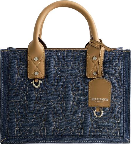 True Religion Women's Tote Bag, Quilted Horseshoe Travel Shoulder Handbag with Adjustable Crossbody Strap in Saudi Arabia