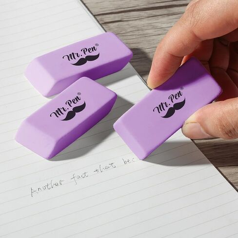 Mr. Pen- Erasers, 12 Pack, Green Pencil Eraser, Erasers for Pencils, Mr Pen Erasers, Erasers for School, Large Eraser, Block Erasers for School, Rubber Eraser, Large Erasers for School in Kuwait