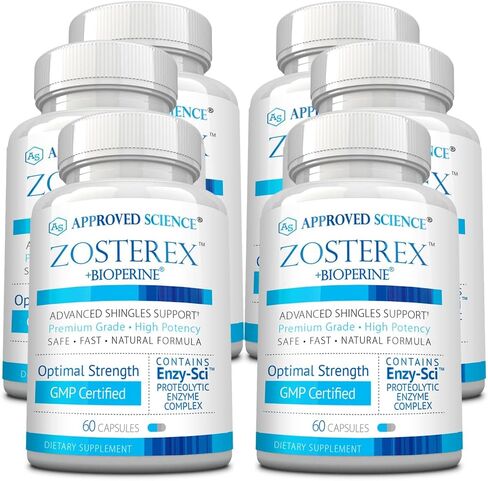 Approved Science Zosterex - Immune Support - L-Lysine 1000 mg, Vitamin B Blend, Mushroom Blend - 60 Capsules in Saudi Arabia