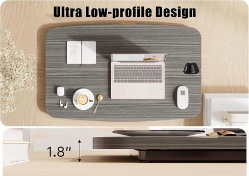 JOY worker Standing Desk Converter, 31 Inch Compact Height Adjustable Stand up Desk Riser, Ultra Low Profile Sit to Stand Desk for Laptop Riser Workstation, Black in Kuwait