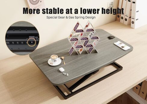 JOY worker Standing Desk Converter, 31 Inch Compact Height Adjustable Stand up Desk Riser, Ultra Low Profile Sit to Stand Desk for Laptop Riser Workstation, Black in Kuwait