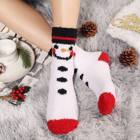 Womens Fuzzy Socks Cozy Fluffy Cute Animal Cat Dog Socks for Women Winter Warm Slipper Socks for Christmas Gifts in Kuwait