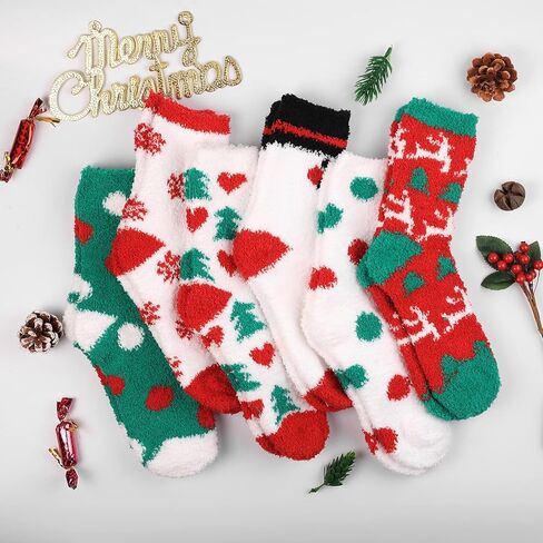 Womens Fuzzy Socks Cozy Fluffy Cute Animal Cat Dog Socks for Women Winter Warm Slipper Socks for Christmas Gifts in Kuwait