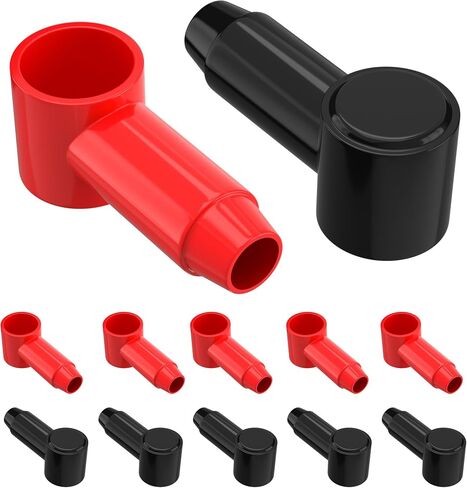 RVBOATPAT 10Pack Battery Terminal Cover for 1/4",5/16",3/8" Battery Post, Silicone Stud Terminal Cover Protector Boot fit 4 to 2/0 AWG Gauge Cable for Car Truck RV Solar in Saudi Arabia