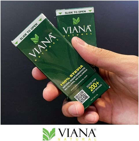 VIANA STEVIA - Guaranteed 100% Pure Granular Stevia Extract Rebaudioside-A (Reb-A) 97%, NO FILLERS, Pocket Size pack, Diet Weight Loss Aid - Pack of 2 in Saudi Arabia