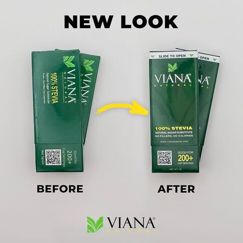 VIANA STEVIA - Guaranteed 100% Pure Granular Stevia Extract Rebaudioside-A (Reb-A) 97%, NO FILLERS, Pocket Size pack, Diet Weight Loss Aid - Pack of 2 in Saudi Arabia