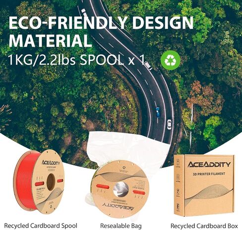 PLA+ Filament 1.75mm, Flash PLA High Speed 3D Printer Filament, Dimensional Accuracy +/- 0.02mm, 1kg(2.2lbs) Cardboard Spool 3D Printing Filament Fits for Most FDM 3D Printers (1kg Red) in Saudi Arabia