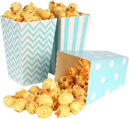 Yuyisto A pack of 36 popcorn boxes suitable for a variety of parties and picnics, including waves, polka dots, stripes three styles. (black) in Kuwait