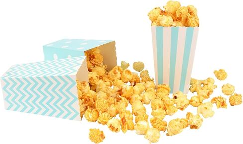 Yuyisto A pack of 36 popcorn boxes suitable for a variety of parties and picnics, including waves, polka dots, stripes three styles. (black) in Kuwait