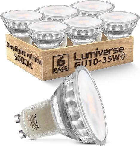 Lumiverse GU10 LED Bulb, Non-dimmable 4W (50W Equivalent) 100 Degree Flood Beam 2700K Soft White, Halogen Replacement for Kitchen, Range Hood, Living Room, Bedroom, 6 Pack in Saudi Arabia