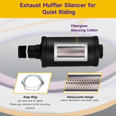 HIAORS Upgrade Exhaust Pipe Silencer Kit for Predator 212cc 196cc 224cc Coleman CT200U BT200X CT200U-EX Baja Warrior Massimo MB165 MB200 KT196 Mini Bike Go Kart Parts with Main Jet Kit Heat Wrap in Kuwait