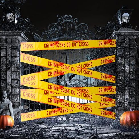 شريط تحذير من OuMuamua لتزيين الهالوين في الهواء الطلق - لا تتقاطع مع الشريط الأصفر 3 بوصة × 82 قدم شريط تحذير من مخاطر الهالوين لحفلات الهالوين وأعياد الميلاد وديكور المنازل المسكونة وشريط مسرح الجريمة in Kuwait