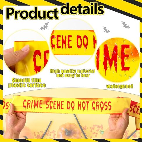 شريط تحذير من OuMuamua لتزيين الهالوين في الهواء الطلق - لا تتقاطع مع الشريط الأصفر 3 بوصة × 82 قدم شريط تحذير من مخاطر الهالوين لحفلات الهالوين وأعياد الميلاد وديكور المنازل المسكونة وشريط مسرح الجريمة in Kuwait