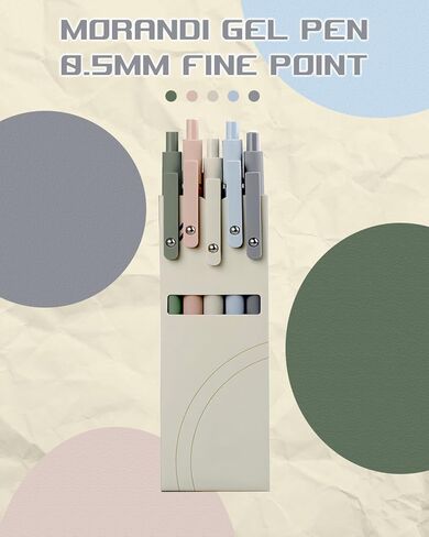 6 قطع من أقلام الجل، أقلام حبر سوداء رفيعة 0.5 مم مع سلك ناعم، أقلام سريعة الجفاف للتدوين، أقلام جمالية لطيفة ولطيفة، هدايا اللوازم المدرسية المكتبية للنساء والرجال الطلاب (الماكارون) in Kuwait