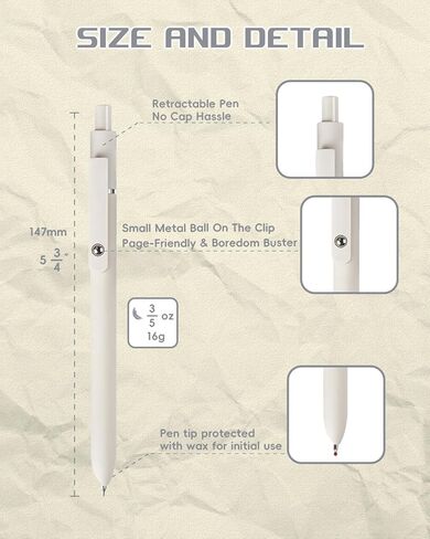 6 قطع من أقلام الجل، أقلام حبر سوداء رفيعة 0.5 مم مع سلك ناعم، أقلام سريعة الجفاف للتدوين، أقلام جمالية لطيفة ولطيفة، هدايا اللوازم المدرسية المكتبية للنساء والرجال الطلاب (الماكارون) in Kuwait