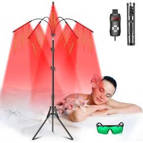 Red Light Therapy Lamp, 150 LEDs Infrared Light Therapy with Adjustable Stand - 660nm Redlight and 850nm Near Infrared Light Devices Large Coverage Area Lamps for Full Body Face Pain Relief Skin Care